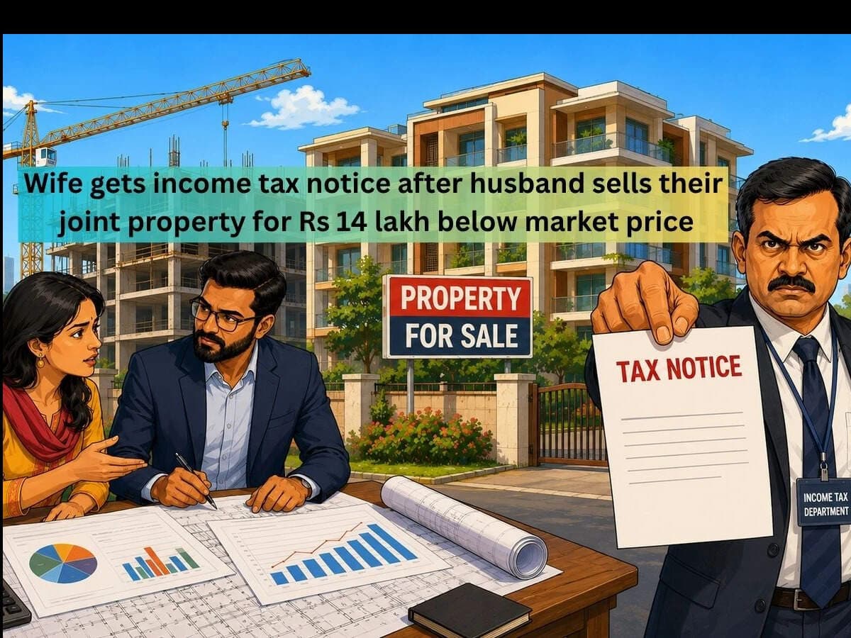 Wife gets income tax notice after husband sells joint property Rs 14 lakh below market price; she fights back and wins the case in ITAT Kolkata 