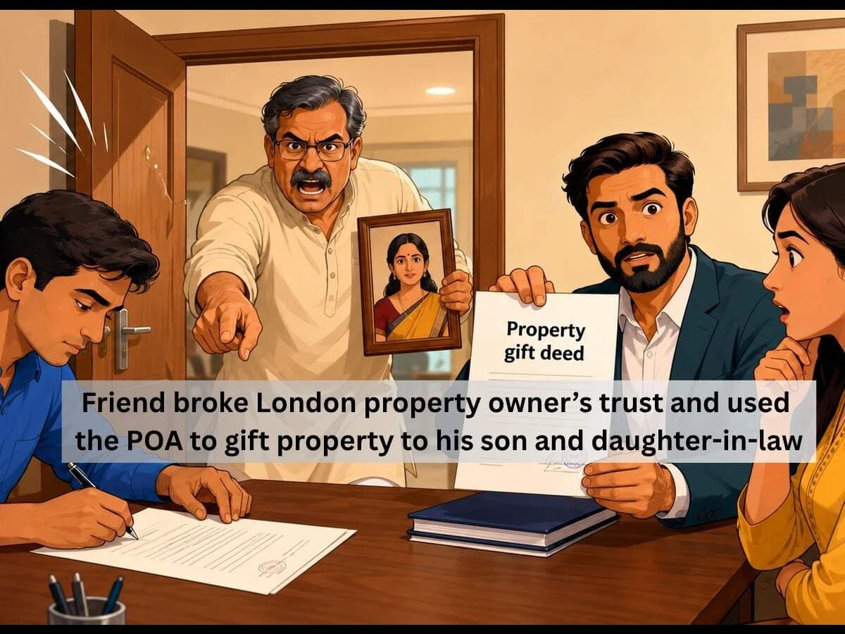 Wife living in London gives POA to family friend to manage his Vadodara property, friend gifts it to son and daughter-in-law; husband files case and wins in Gujarat HC 