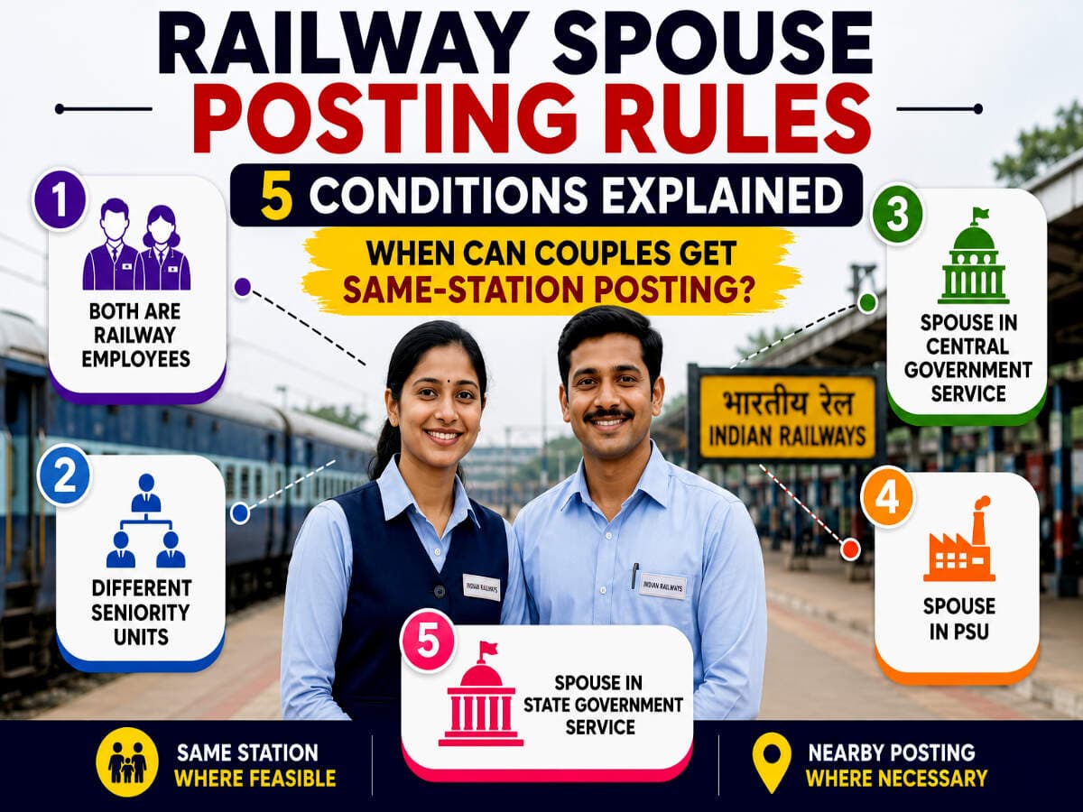 Easier job posting for husband and wife at the same place? Railway Board explainsspouse-posting rules for employees 