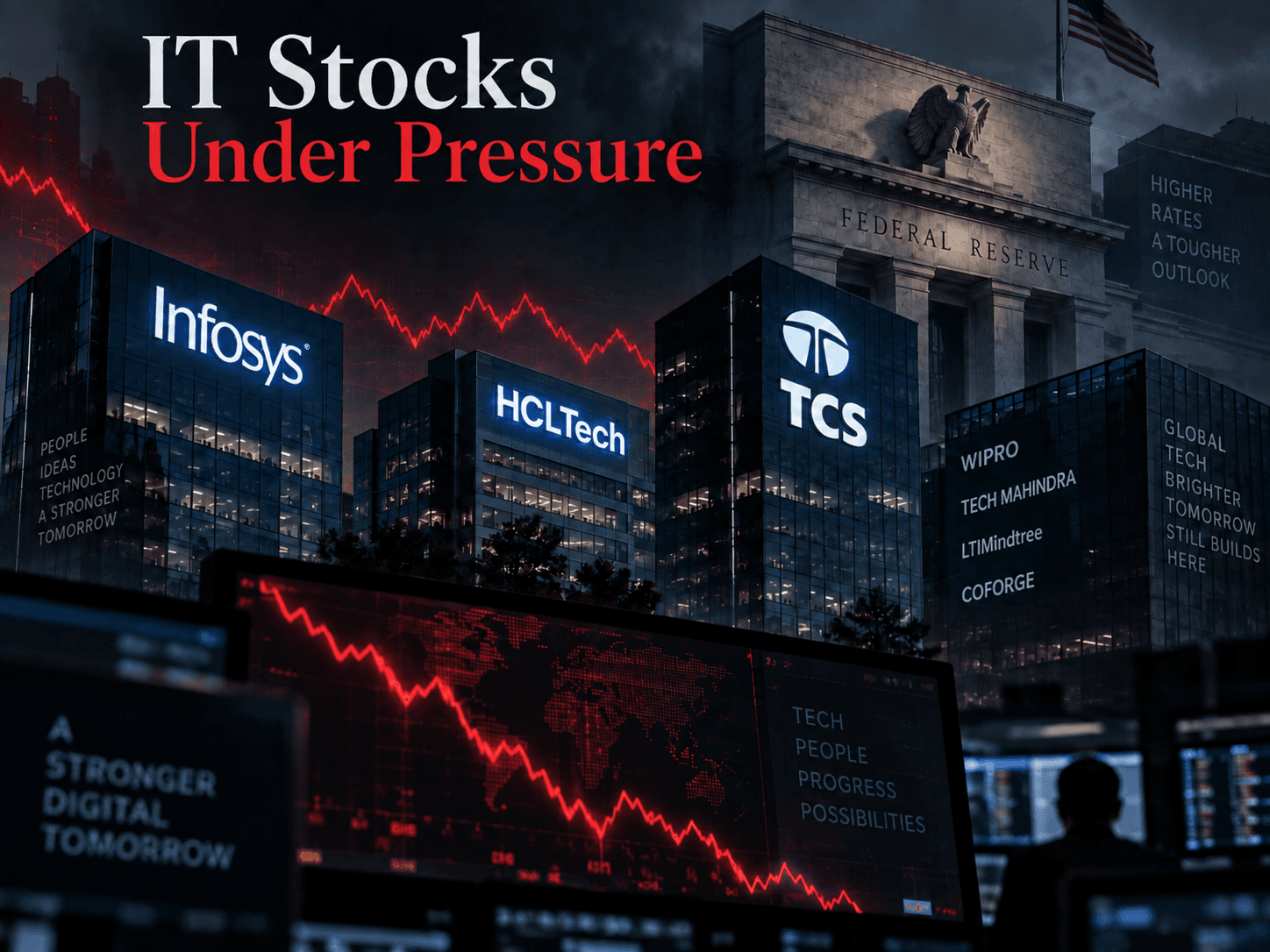 Infosys, HCLTech, TCS, other IT stocks drop up to 3% as Fed rate hike worries return. Here's why 