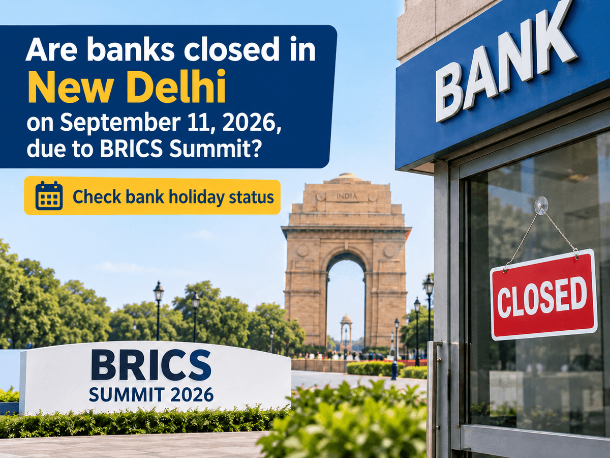 Are banks closed in New Delhi on September 11, 2026, due to BRICS Summit? Check bank holiday status