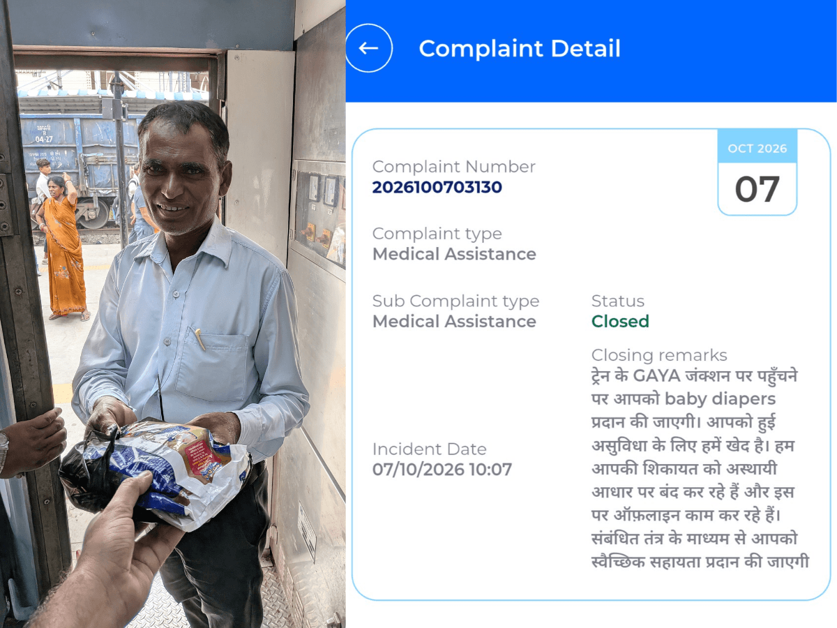 'You made Indian Railways as Blinkit': Passenger in urgent need of diapers is stunned by RailMadad's 10-minute response; internet reacts