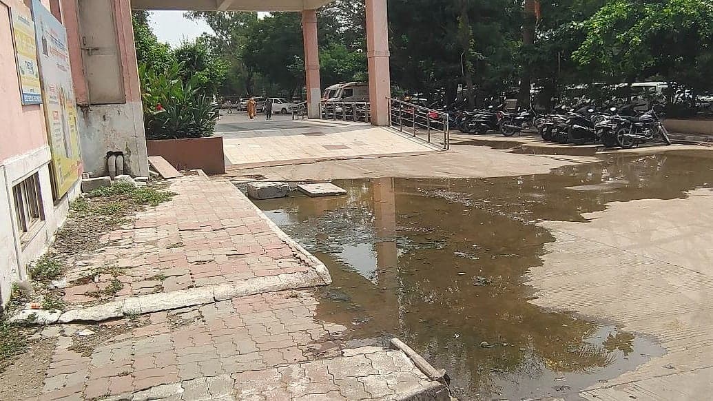 Overflowing Sewage At Ujjain’s Charak Hospital Raises Infection Risk, Mosquito Breeding Concerns