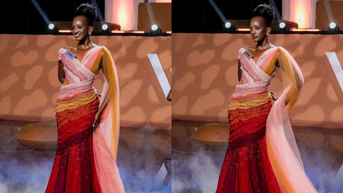 Miss World Uganda Walks The Stage In A Gown Inspired By 'Seven Layers Of C-Section'