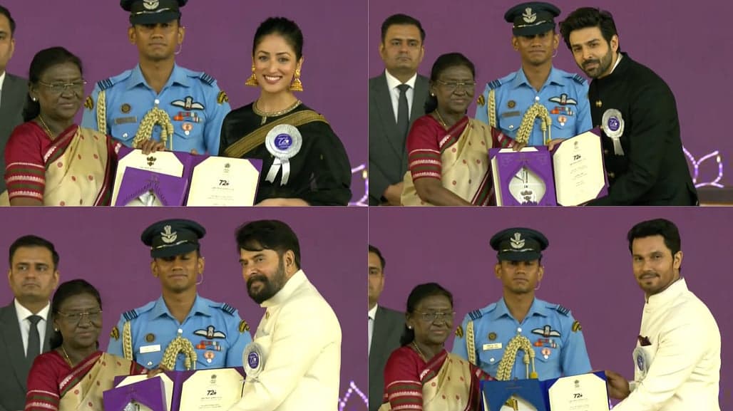 Video: Yami Gautam, Kartik Aaryan And Mammootty Receive 72nd National Film Awards In Gujarat