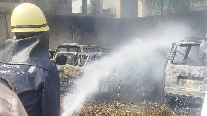 Indore Fire Guts 13 Seized Cars, Auto-Rickshaw At Excise Department Warehouse Near Silicon City