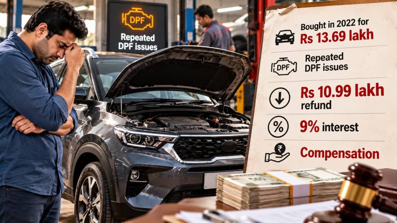 He bought an SUV for Rs 13.69 lakh; gets Rs 10.99 lakh refund plus interest over repeated DPF issues