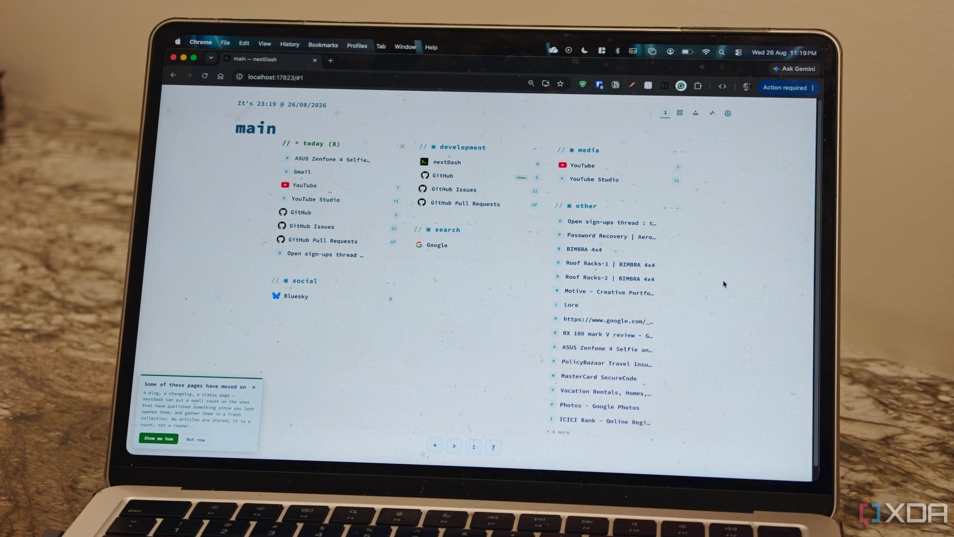 I ditched Chrome bookmarks for a self-hosted dashboard that automatically deletes dead links