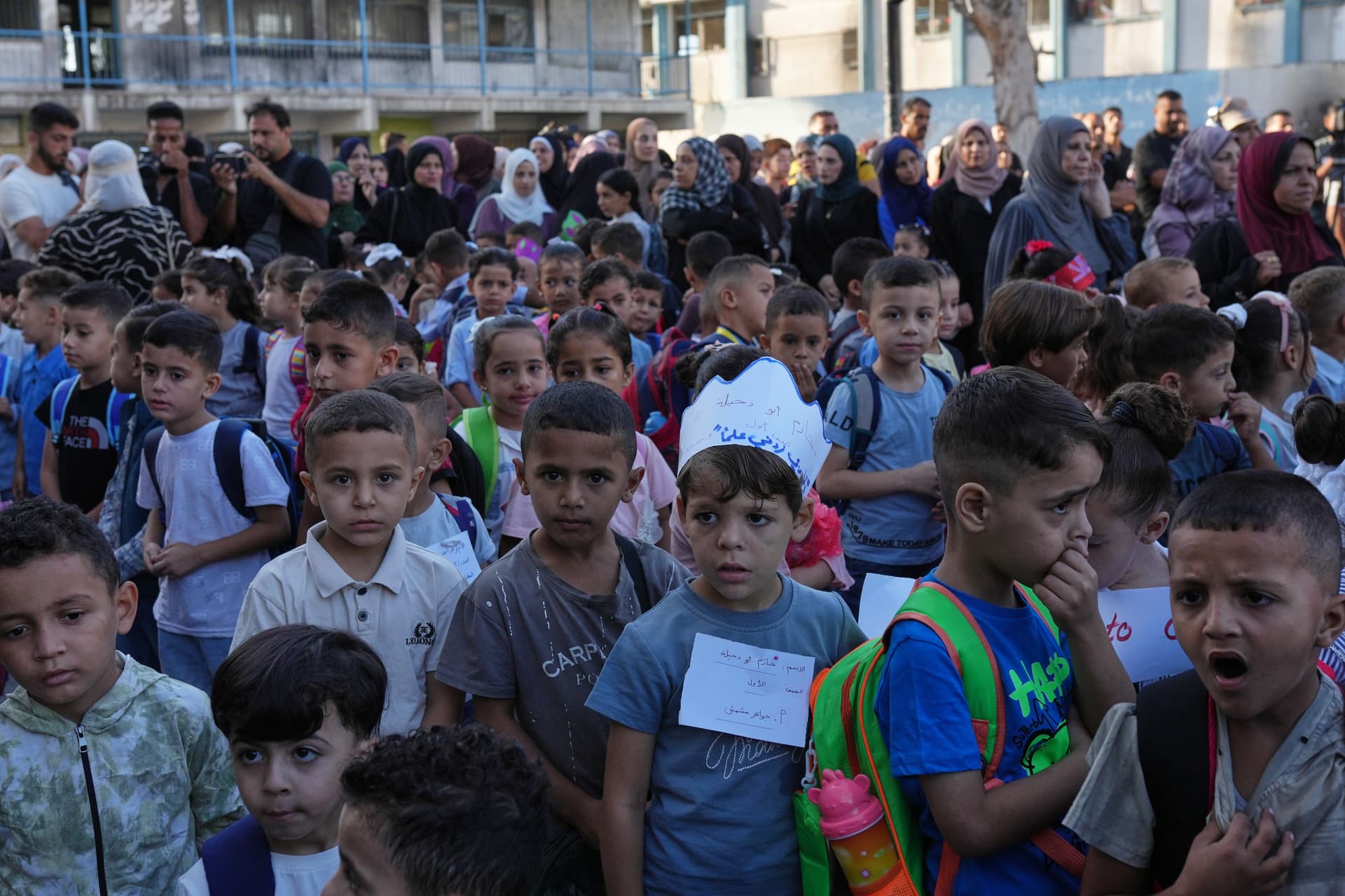 Palestinian children return to school in war-devastated Gaza