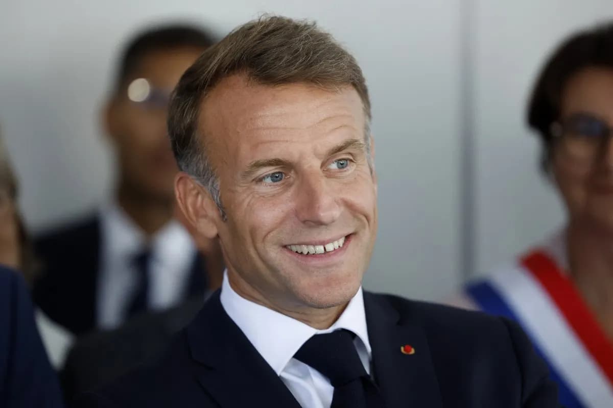 Macron in Britain to help unveil tapestry and hold Burnham talks