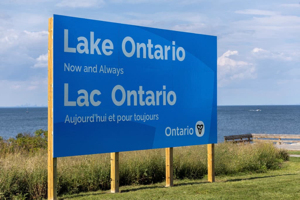 Ontario premier answers Trump's 'Lake America' with giant 'Lake Ontario' sign