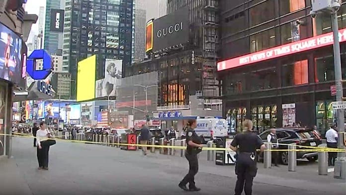 One person killed as woman randomly stabs two people in Times Square before being fatally shot by police