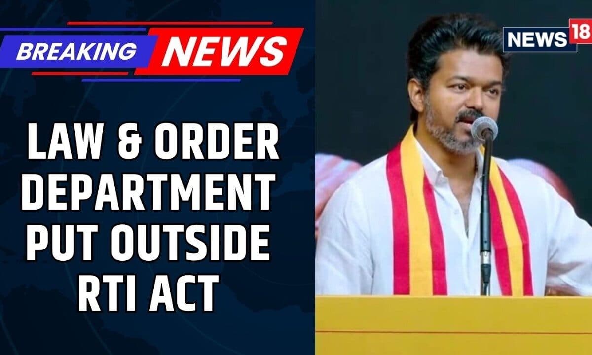 Tamil Nadu RTI Row: Law & Order Department Exempted From RTI Act | Transparency Row | News18