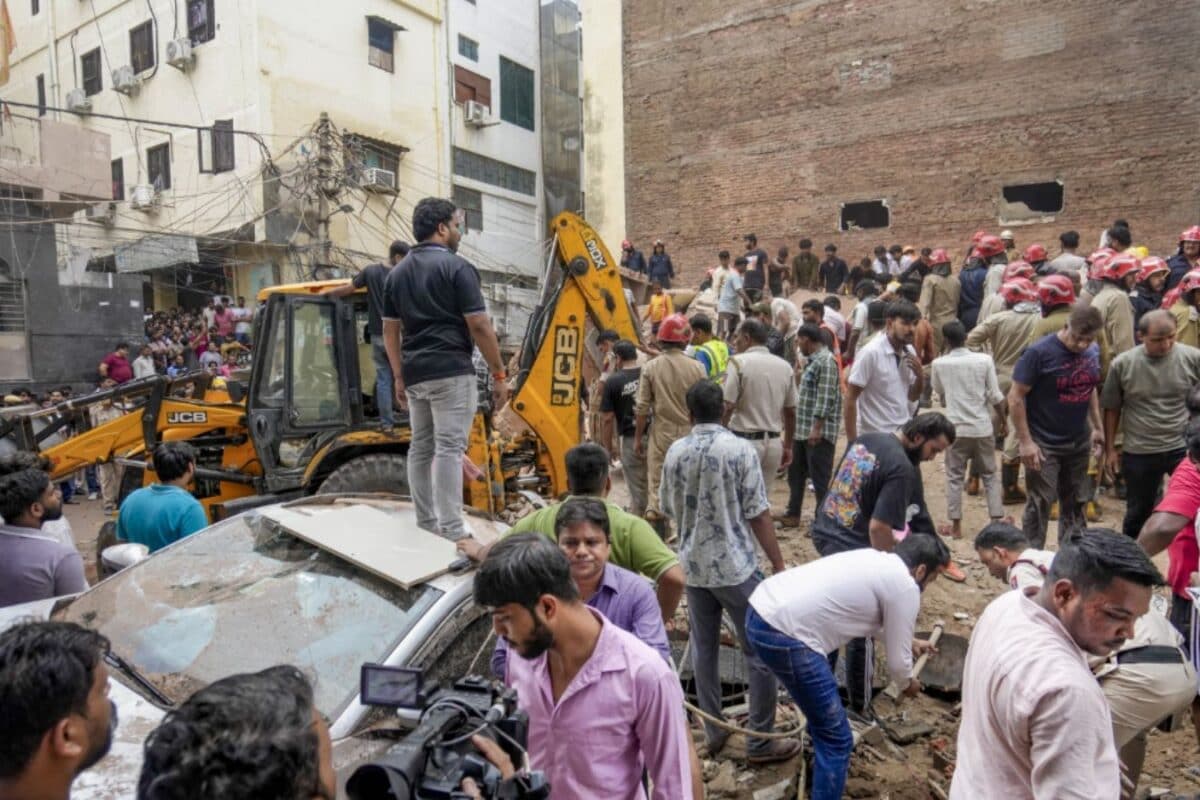 Satya Niketan Building Collapse: Eyewitness Says Basement Work, Flooding May Have Triggered Collapse