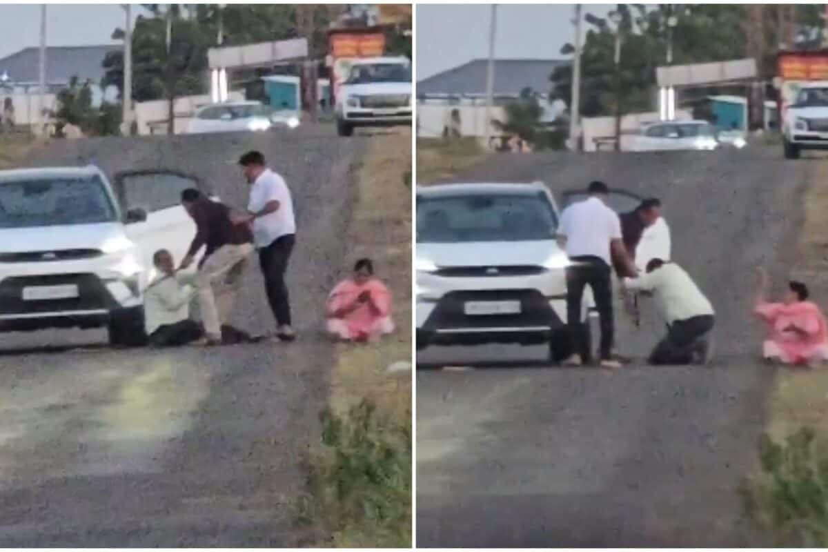'Cancel Deal Or We'll Kill You': Video Shows Pune Sons Thrashing Parents On Road Over Land Sale