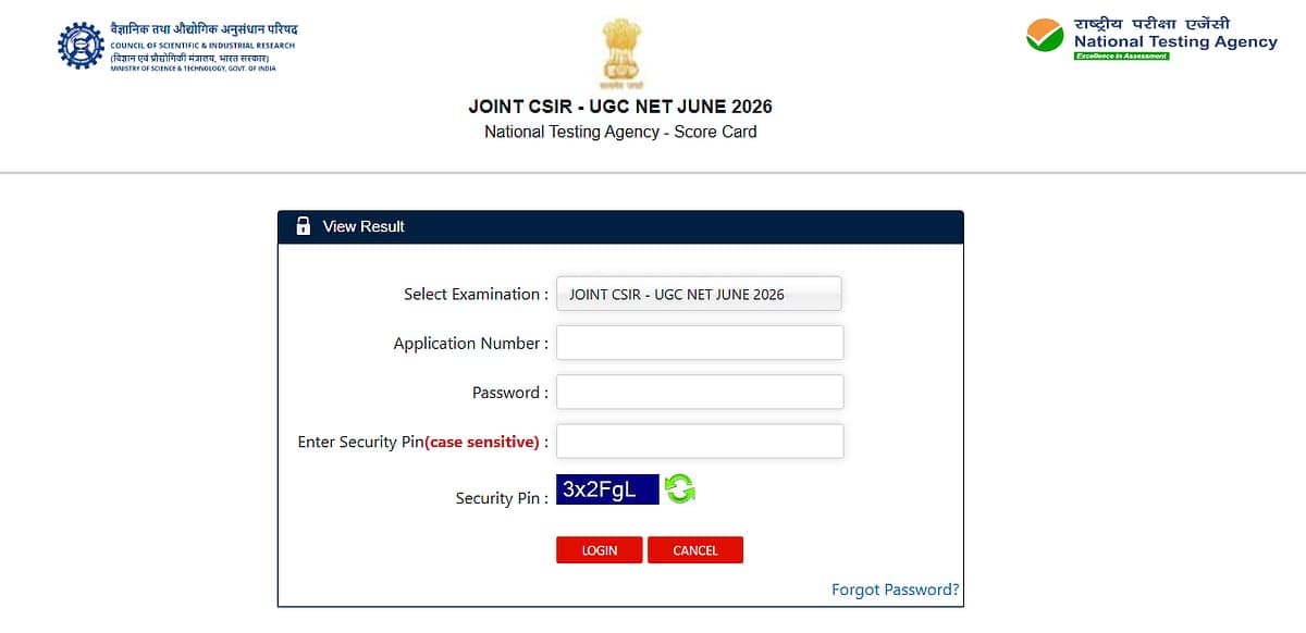 CSIR-UGC NET June 2026 Result Out For 5 Subjects At csirnet.nta.nic.in; Direct Link Here