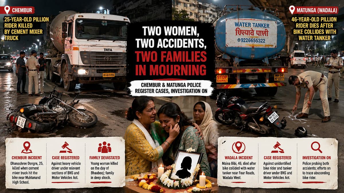 Two Women Killed In Separate Chembur And Matunga Road Accidents, Police Book Three Drivers