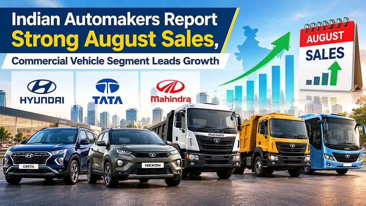 Indian Automakers Report Strong August Sales, Commercial Vehicle Segment Leads Growth