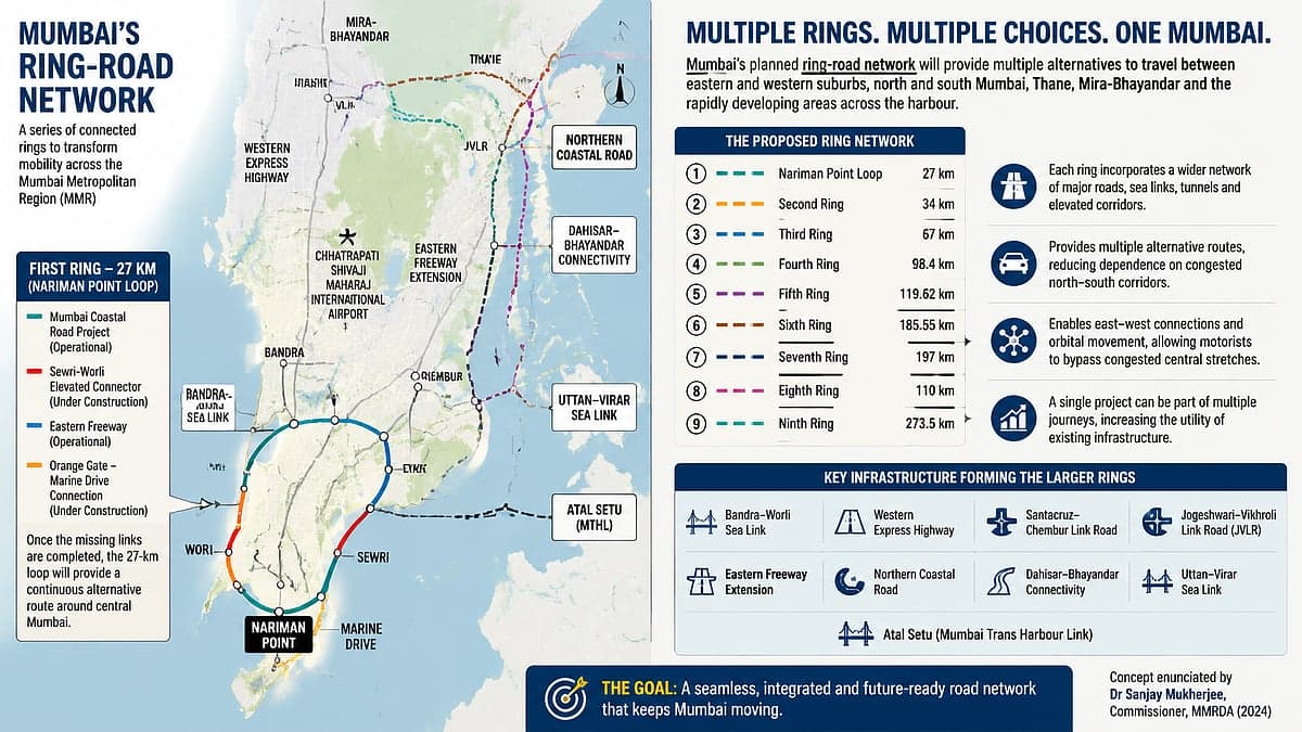 Mumbai’s 27-Km Inner Ring Road Around Nariman Point To Create New Traffic Corridor