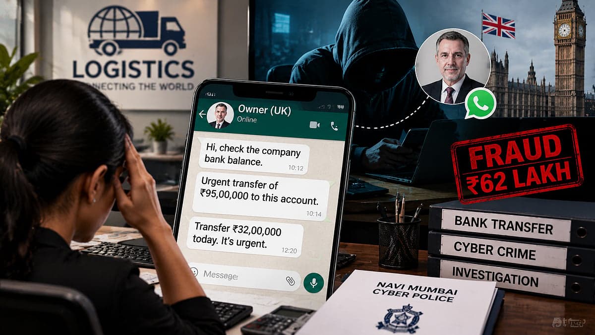 Cyber Fraud In Navi Mumbai: Logistics Firm Loses ₹62 Lakh After Fraudsters Impersonate UK-Based Owner On WhatsApp