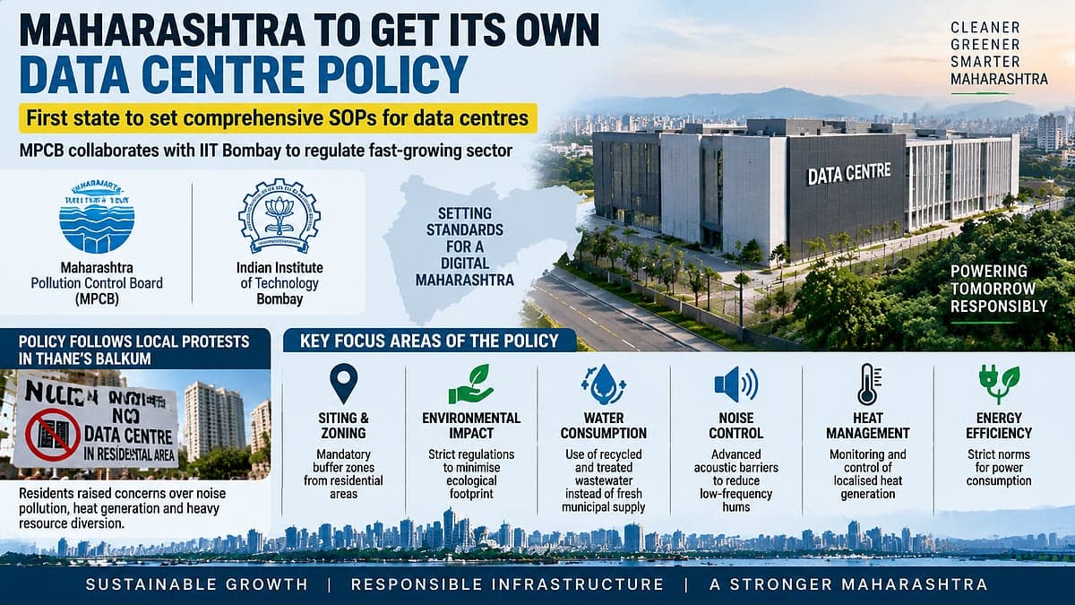 Maharashtra To Soon Have A Data Centre Policy To Regulate Sites, Water Consumption, Noise Pollution & Heat Generation