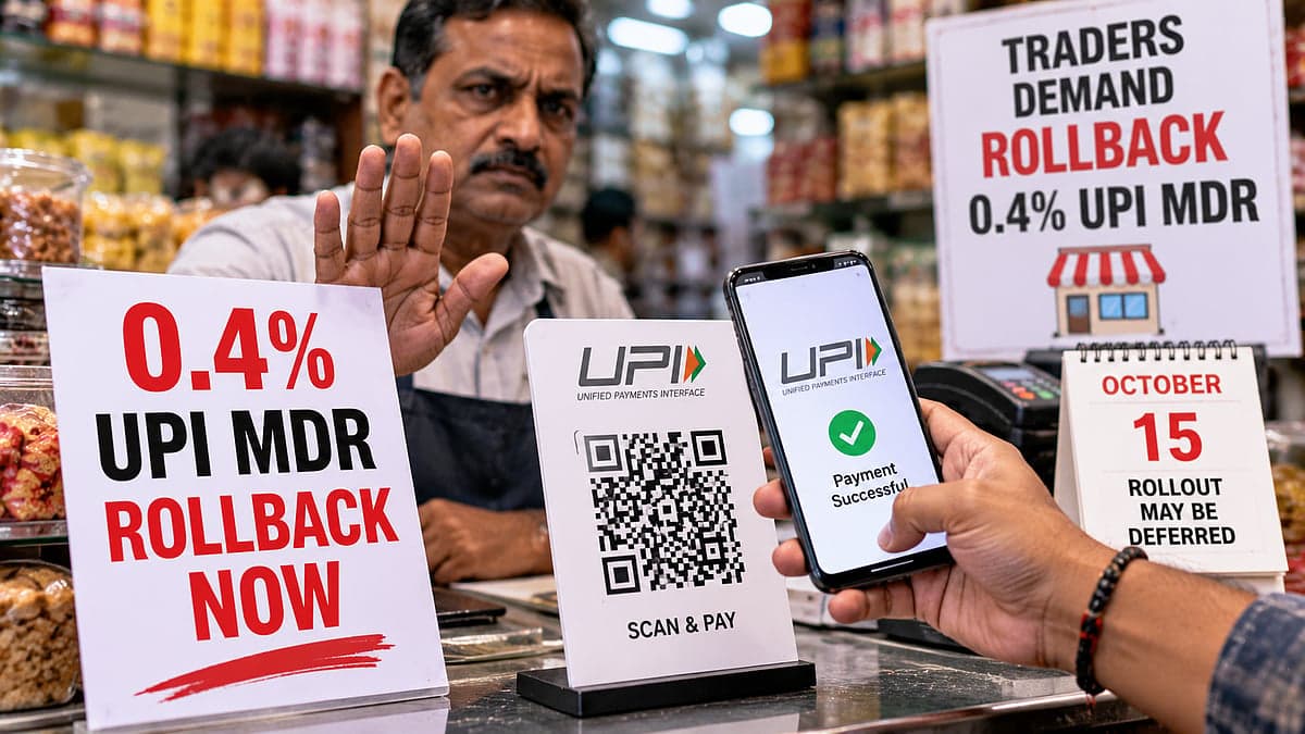 UPI 0.4% MDR Charge May Be Deferred To January 2027 As Traders Demand Rollback Ahead Of October 15