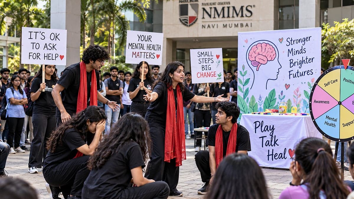 NMIMS Navi Mumbai Students Raise Mental Health Awareness Through Street Theatre & Interactive Games