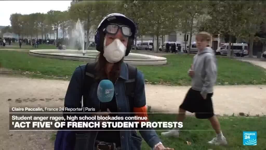 France: Student anger rages as tear gas and fires hit Paris