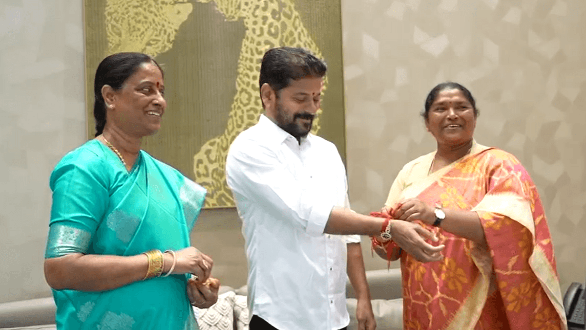 Konda Surekha ties rakhi to Revanth Reddy at residence amid disciplinary row