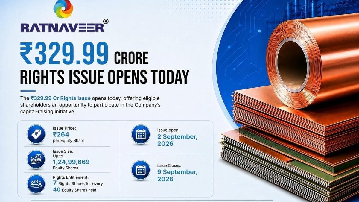 Ratnaveer Precision Engineering Rights Issue Opens Today at INR 264; RE Trading Begins as Investors Get Opportunity to Subscribe