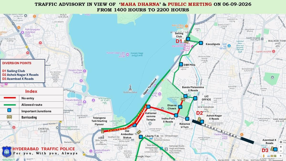 Traffic diversions announced for CM’s public meeting, foot rally on Sunday (September 6)