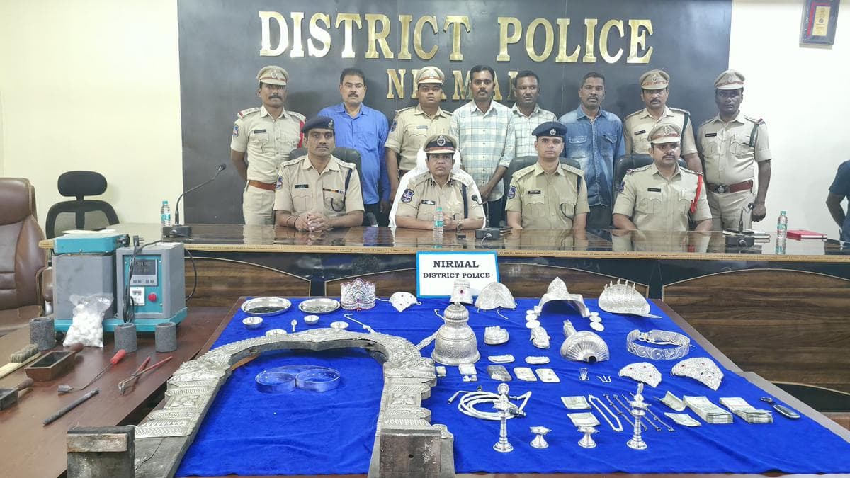 Four held after 25 thefts across Nirmal, 12 kg silver recovered