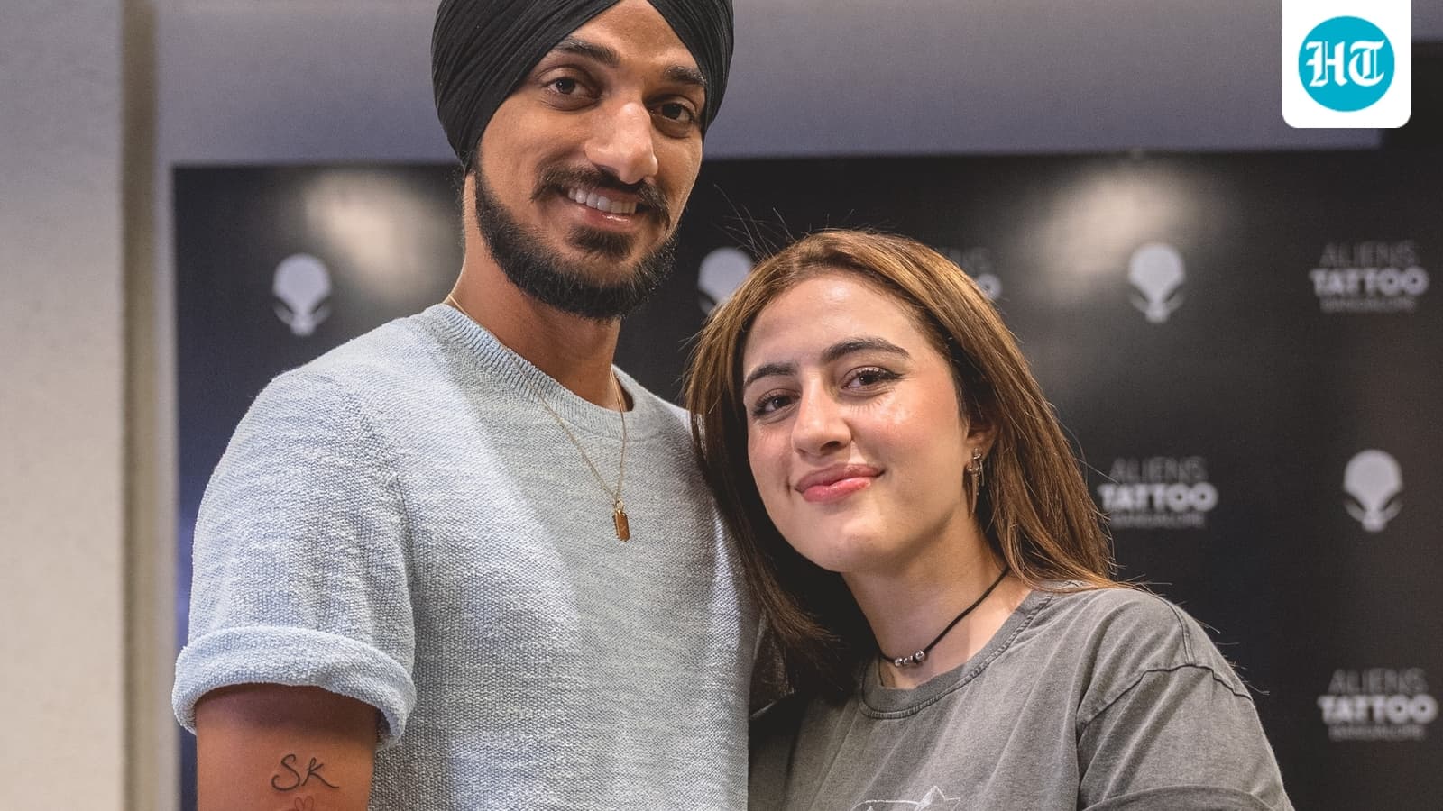 Arshdeep Singh, girlfriend Samreen get inked with tattoos of each other's handwriting, check it out