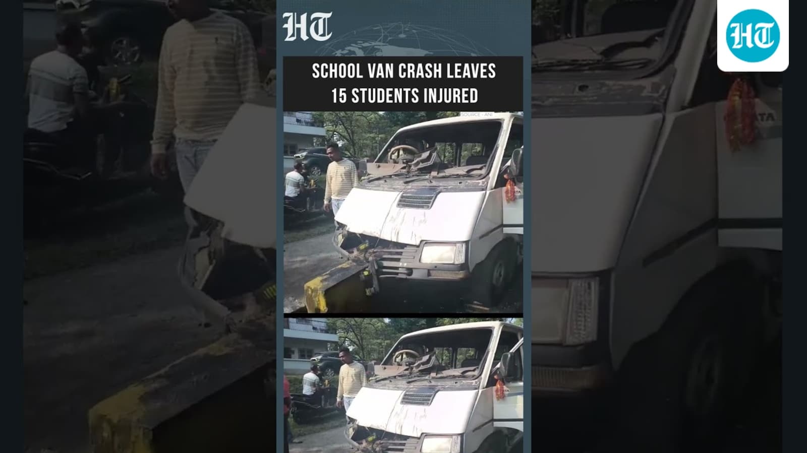 Jharkhand: School van carrying children crashes into divider, many injured. | HT India