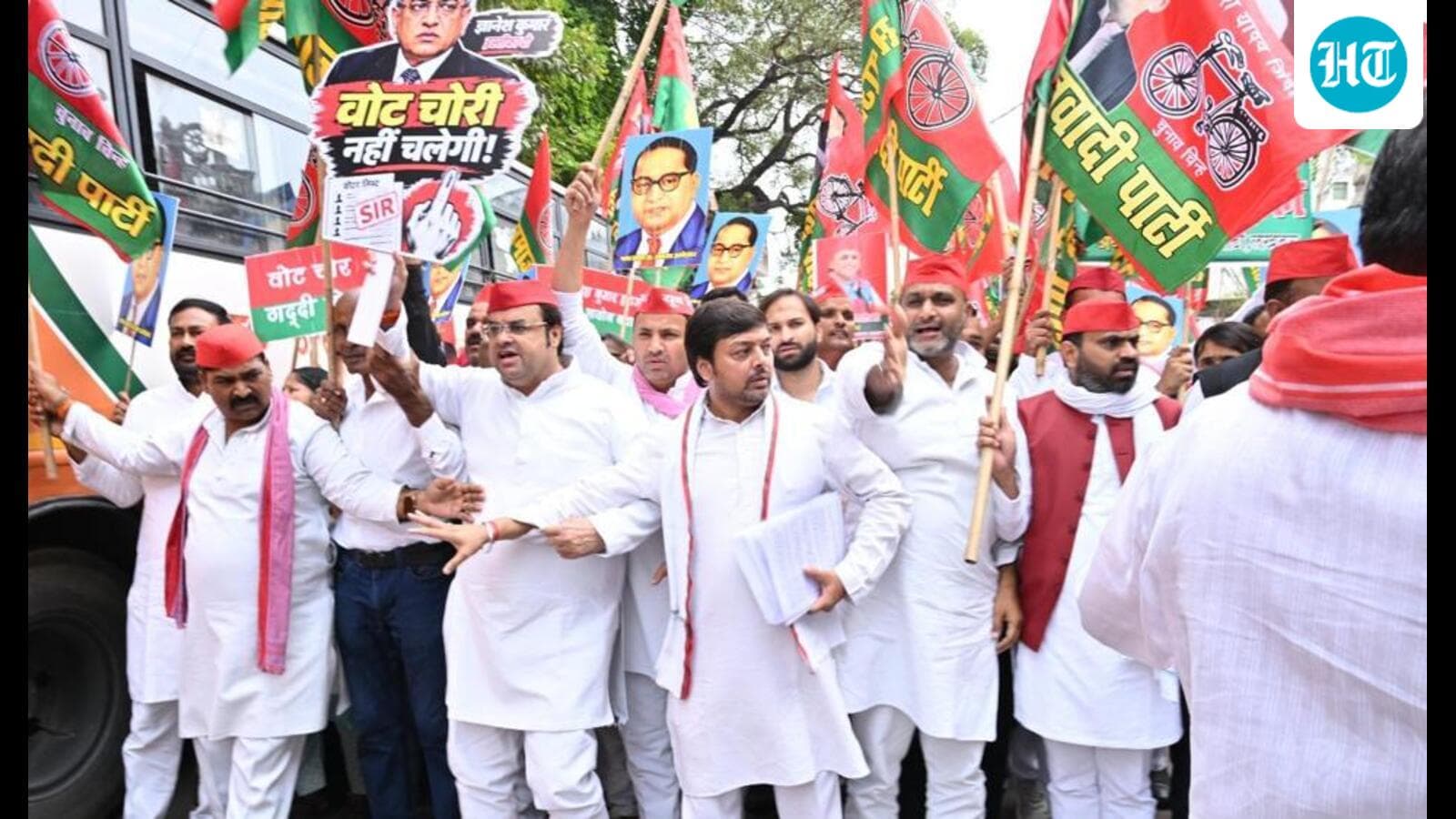 SP, Congress take to streets across UP, demand CEC’s exit