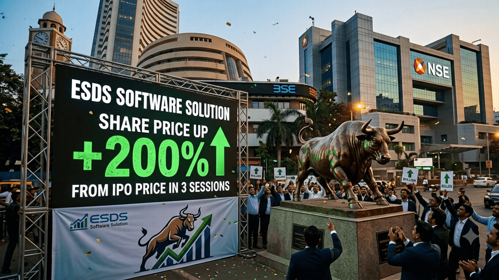 ESDS Software Solution share price up again, hits 20% upper circuit - jumps 200% from IPO price in just 3 days