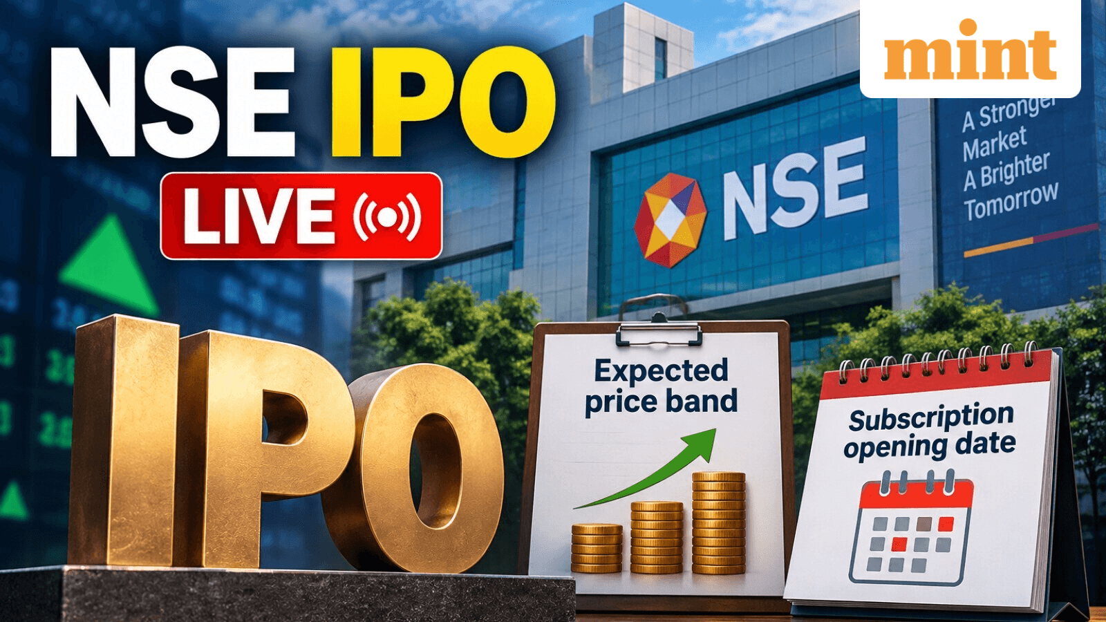NSE IPO LIVE: GMP on fire ahead of price band announcement | Expected date, other details about mega ₹30,000 crore IPO
