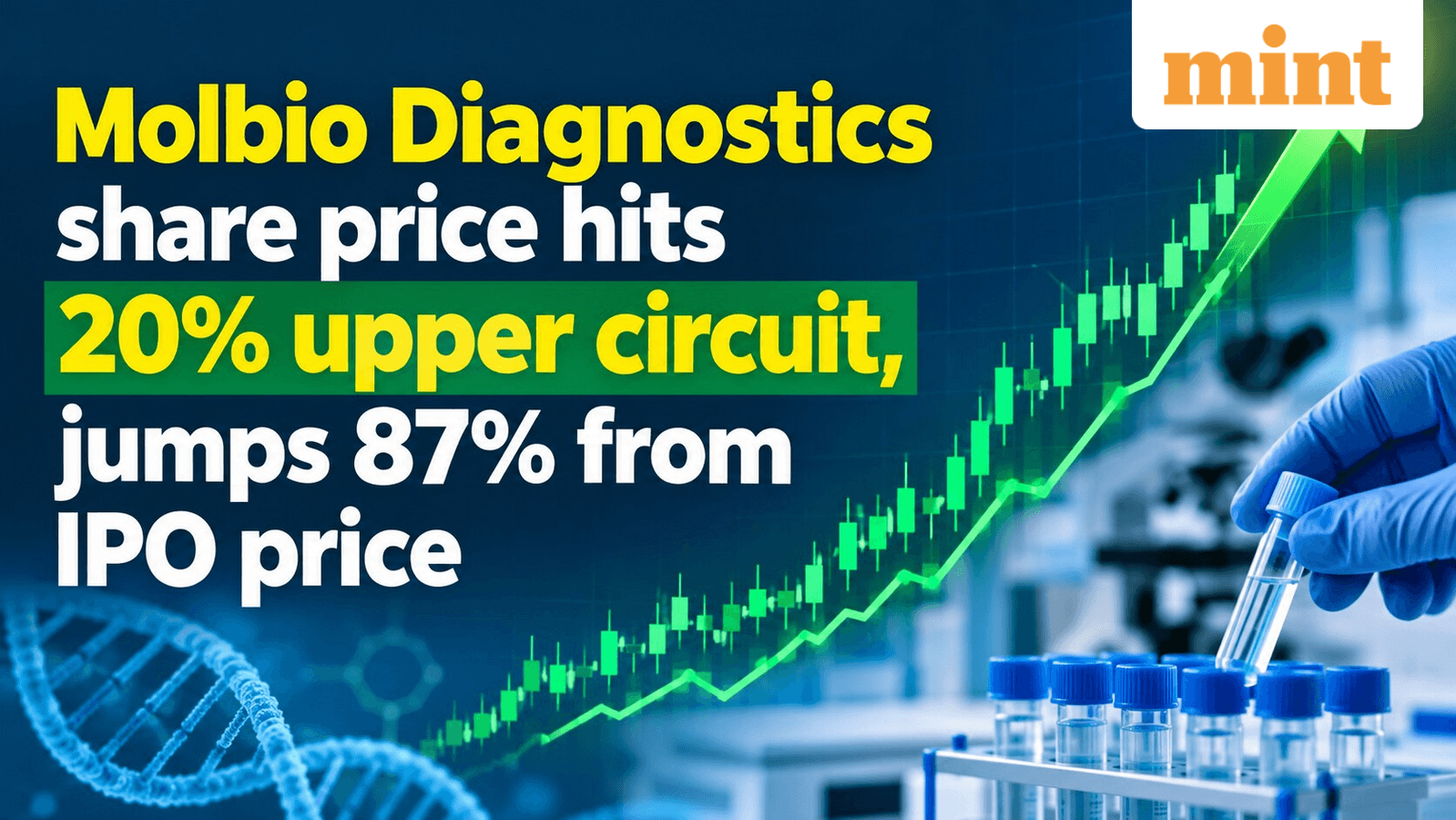 Molbio Diagnostics share price hits 20% upper circuit, jumps 87% from IPO price