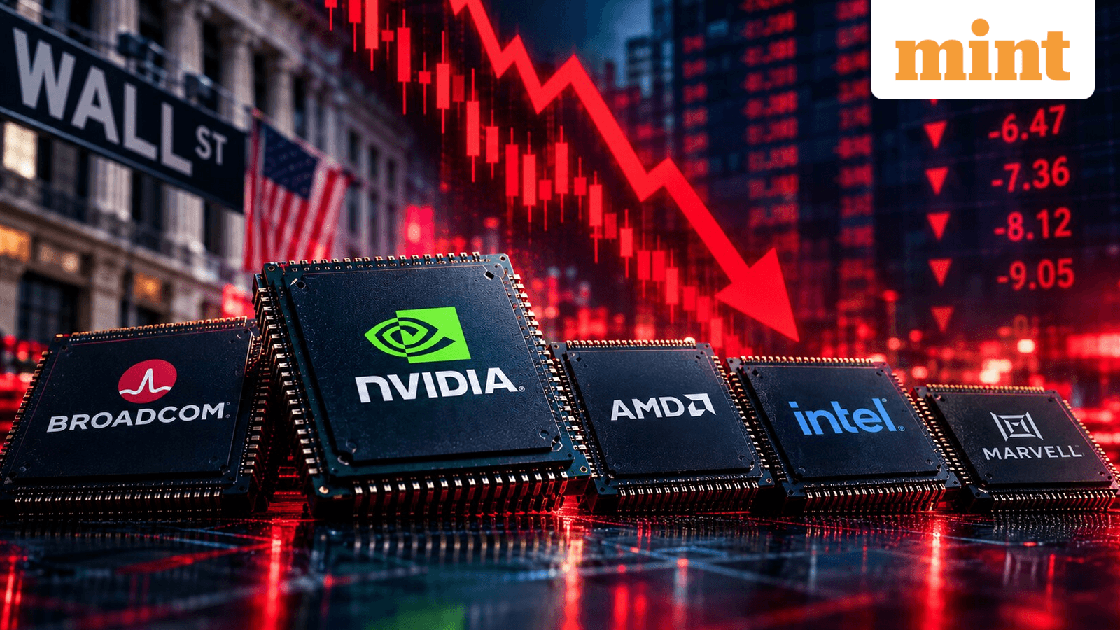 US market crash: Nvidia, Intel among chip stocks plunging up to 9.5% as AI slowdown fears hit Wall Street