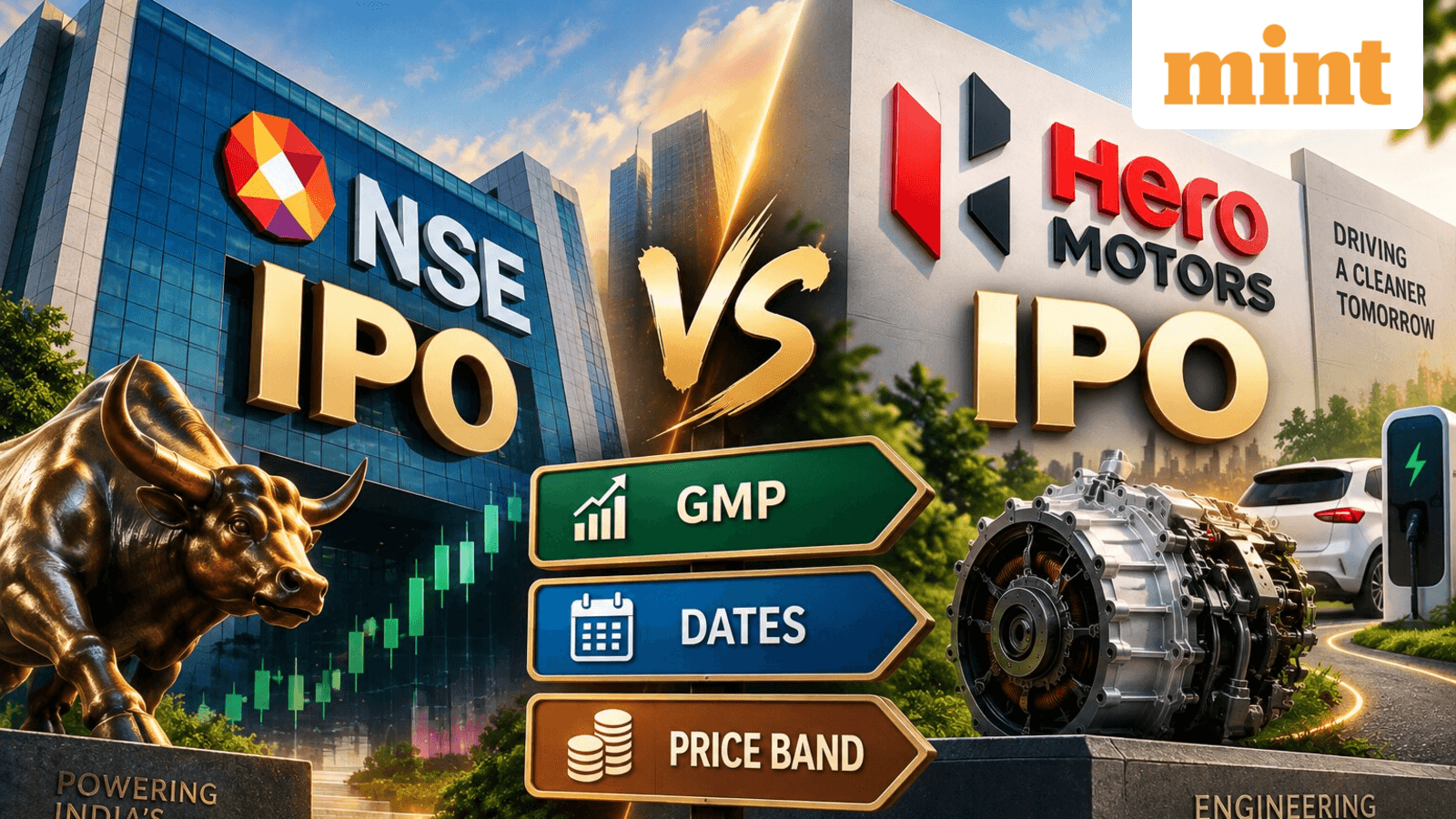 IPO GMP: NSE IPO vs Hero Motors IPO - Which one has more listing potential? GMP, valuation and analyst views