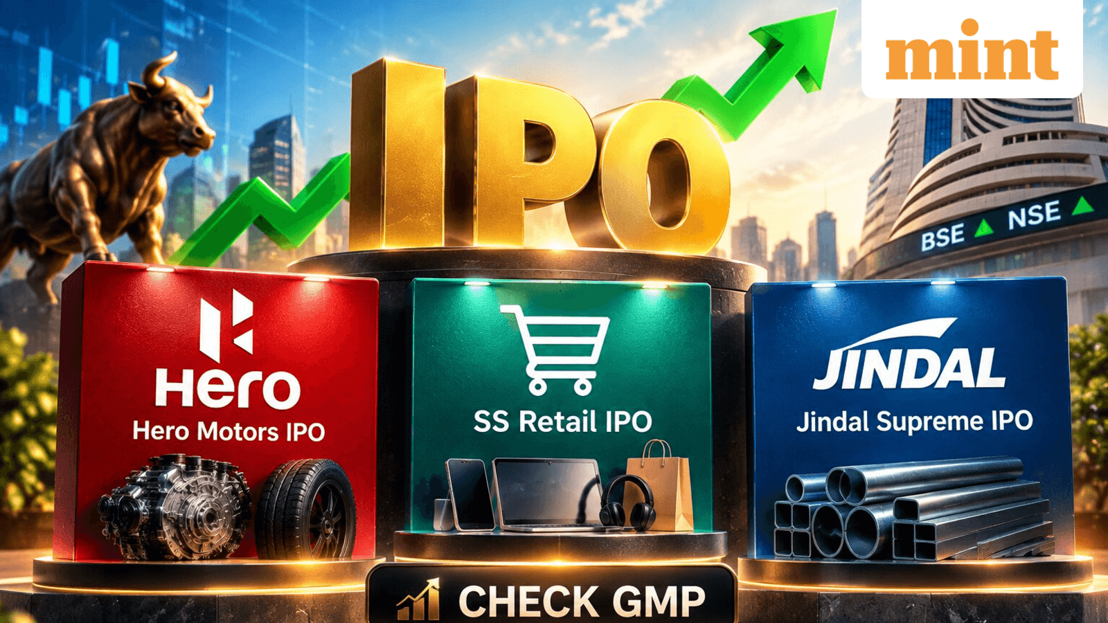 IPO GMP Today: Hero Motors vs SS Retail vs Jindal Supreme - Which IPO has the best listing gain potential?
