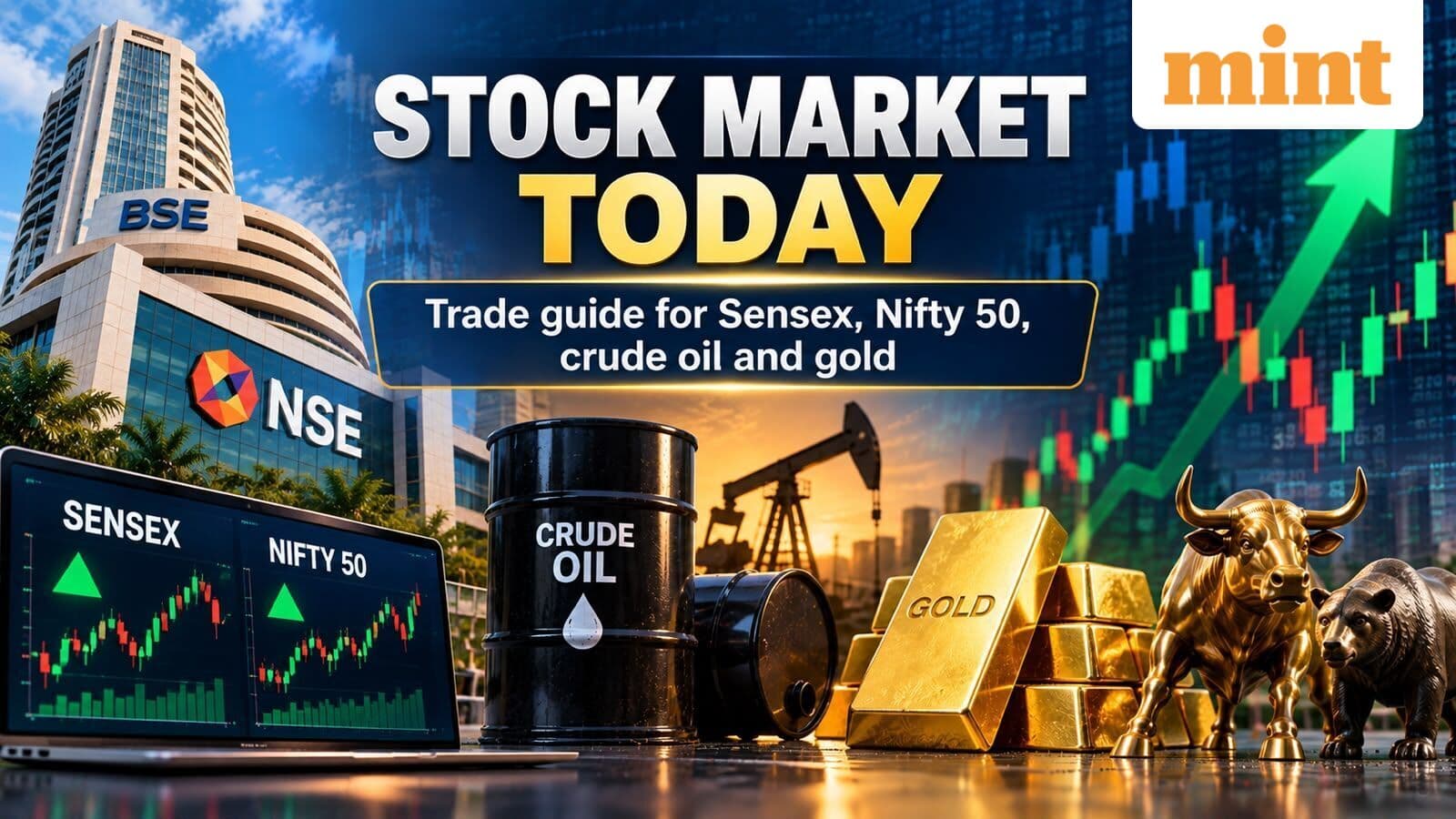 Stock market today: Trade guide for Sensex, Nifty 50, crude oil and gold | Eight stocks to buy