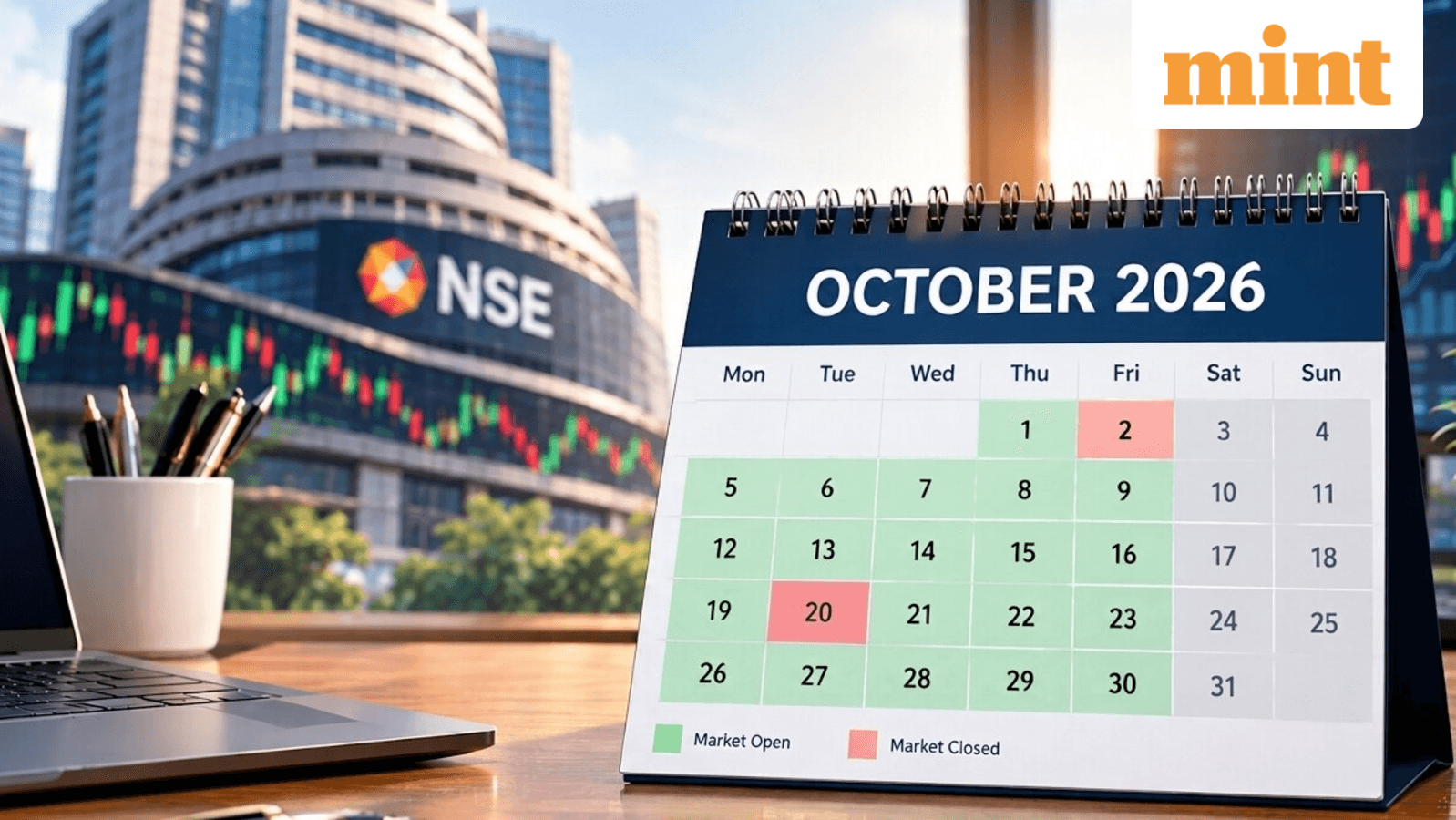 Stock market holidays in October 2026 from NSE calendar - Open and closed days full list other than Saturdays, Sundays
