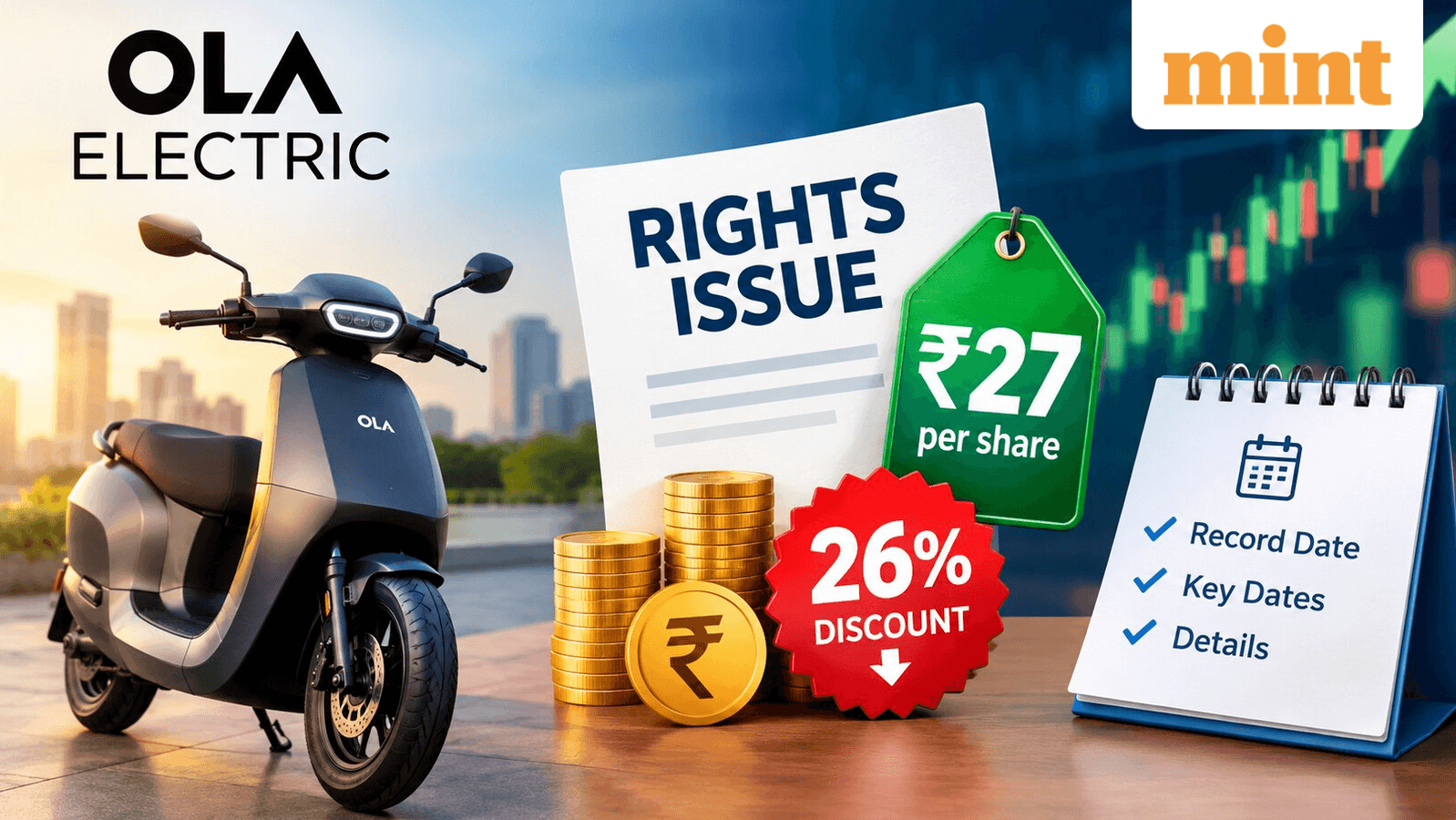 Ola Electric rights issue at ₹27: 26% discount to market price; check record date, key dates and details