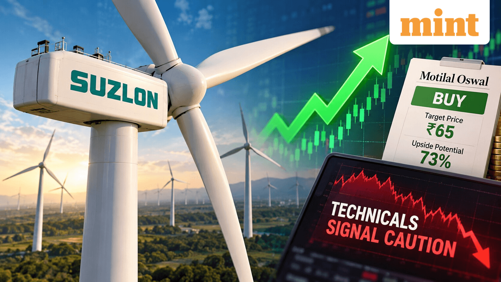 Suzlon Energy shares jump 5% after Motilal Oswal reiterates bullish view, sees 73% upside; Technicals signal caution