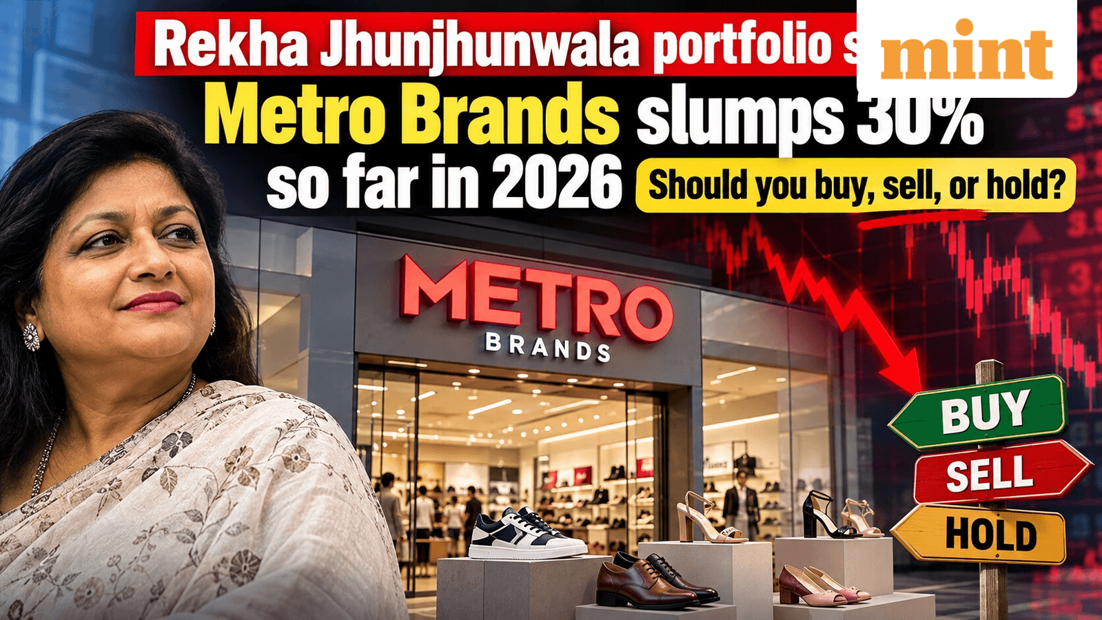 Rekha Jhunjhunwala portfolio stock Metro Brands slumps 30% so far in 2026| Should you buy, sell, or hold?