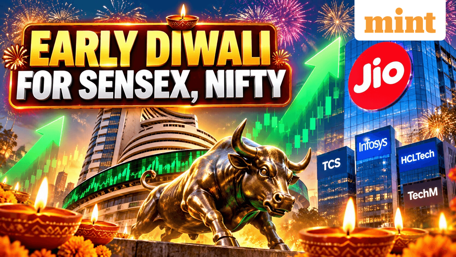 Big surge! Early Diwali for Sensex, Nifty as stock market skyrockets on Reliance Jio IPO, IT shares jump - More to come?